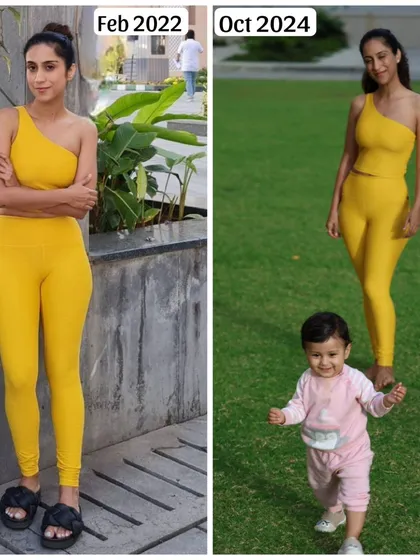 On the left is me in February 2022, before pregnancy. On the right is October 2024, with my daughter. Getting back to my pre-pregnancy self was a journey of kindness, consistency, and the right mindset. It proves that with the right approach, postpartum recovery is not just possible, but empowering.