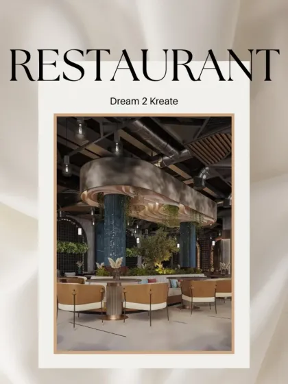 A title card for an industrial-style restaurant project, capturing its unique aesthetic.