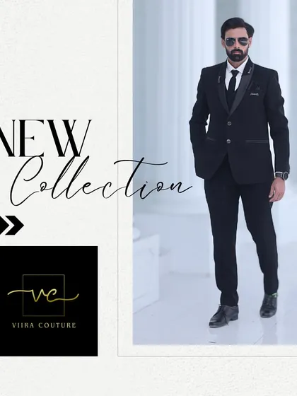 Announcing our new collection with this classic black suit. It’s a foundational piece that we can tailor perfectly for any formal occasion.