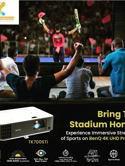 Bring the stadium experience home for the next big match. We install high-brightness, low-lag 4K projectors like this BenQ model, specifically designed for sports, so you never miss a moment of the action.