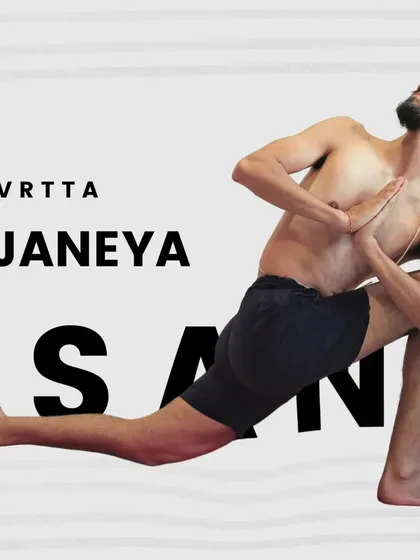 Parivrtta Anjaneyasana, or Revolved Lunge Pose. This twist develops stamina while strengthening the quadriceps and glutes.