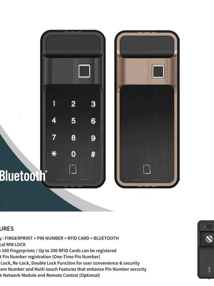 This image details the powerful features packed into our smart locks. I offer multiple access methods including fingerprint, PIN code, RFID card, and Bluetooth via your smartphone. With options for up to 100 fingerprints and temporary guest PINs, these locks provide flexible and secure keyless entry for your entire family.