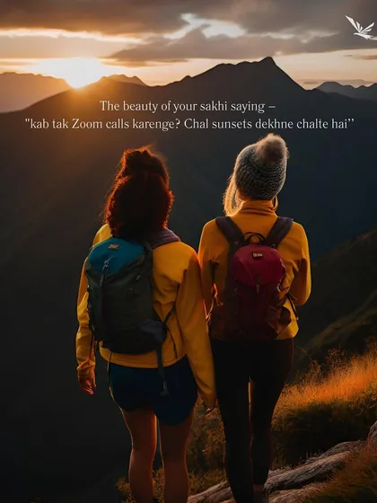 "Kab tak Zoom calls karenge? Chal sunsets dekhne chalte hai." Tag the friend you need to escape the corporate grind with.