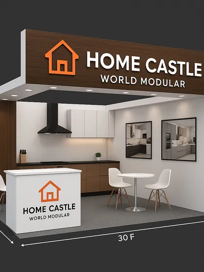 This 30ft modular unit is designed as a versatile commercial or exhibition space. For just 15 Lakh, we provide a fully furnished setup ideal for kiosks, retail pop-ups, or service counters.