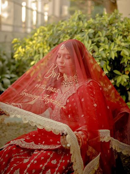 Another beautiful shot of the bride with her custom-embroidered veil. I love working with brides to create a look that complements all the personal details of their wedding.
