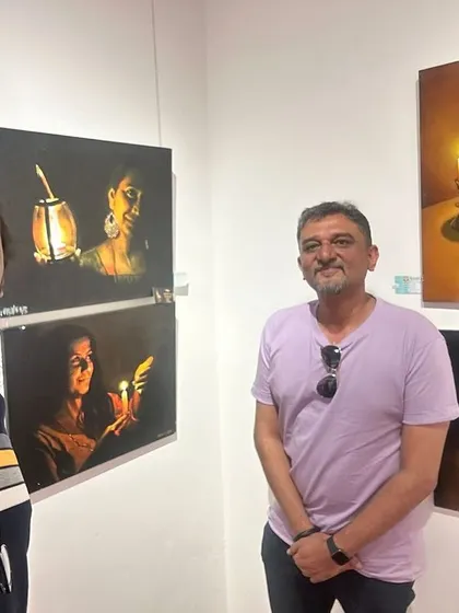 Connecting with other art lovers at the IIWC exhibition.