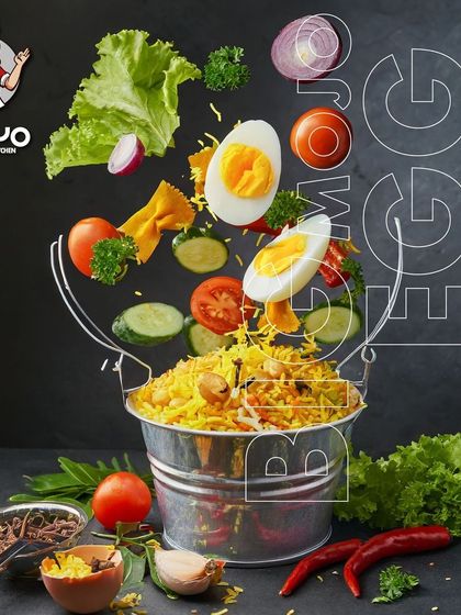 My Big Mojo Egg Biryani comes with perfectly boiled eggs nestled in fragrant, spiced rice. A simple and satisfying meal for everyone.