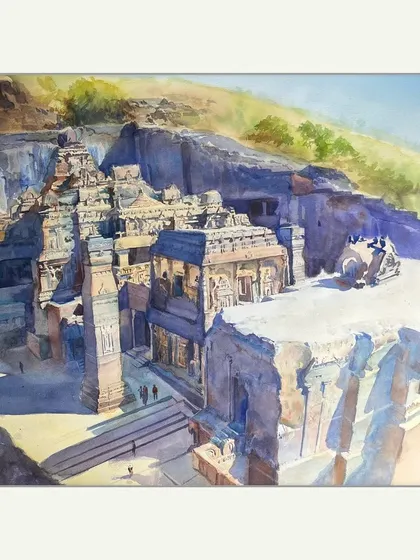 I am honored to have my watercolour painting of the Kailash Temple at Ellora selected for the Third Kolkata International Art Exhibition 2025. It's a dream to be part of an event with artists from around the globe.