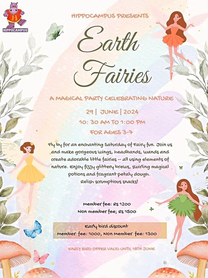 An early bird offer for our Earth Fairies party! Make gorgeous wings, headbands, and wands from natural elements, and enjoy some scrumptious snacks in our magical celebration of nature.