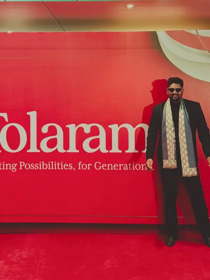 Posing proudly at the Tolaram Group's 40th-anniversary event in Africa. It was an honor to travel internationally and tell the story of this multinational powerhouse, which culminated in a standing ovation from the global leadership team.