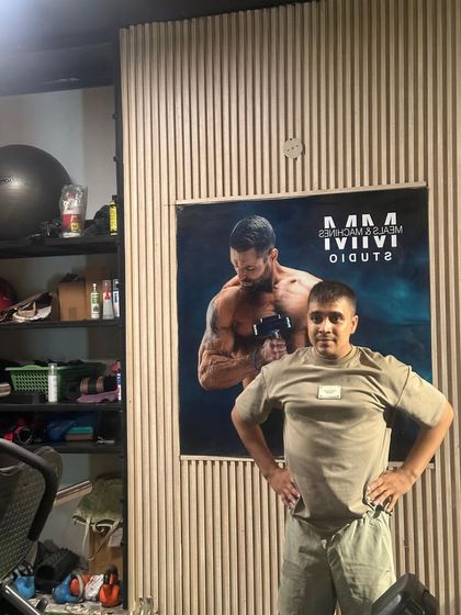 Hands on hips, ready to work.