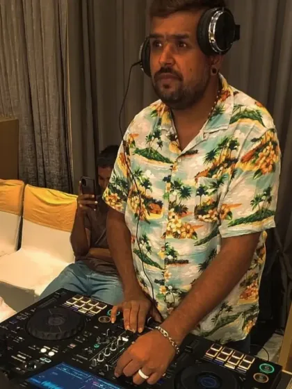 A focused shot of me at the console during a private wedding event at Radisson MIDC. I'm getting ready to transition into the next high energy track.