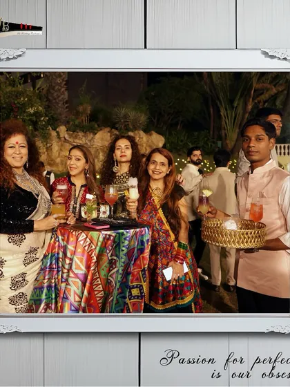 Guests enjoying a variety of our handcrafted mocktails at a beautifully decorated table during a Sufi Night celebration.