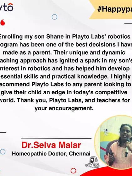 A Homeopathic Doctor from Chennai says enrolling her son was one of the best decisions she's made. She recommends our program for any parent looking to give their child an edge with essential skills and practical knowledge.