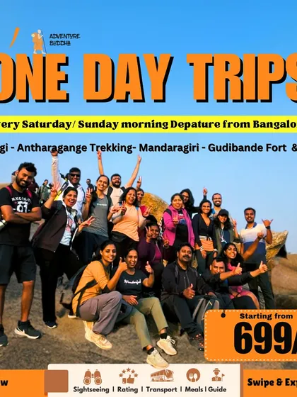 We offer a variety of one-day trips from Bangalore every weekend, perfect for a quick escape and a dose of adventure.