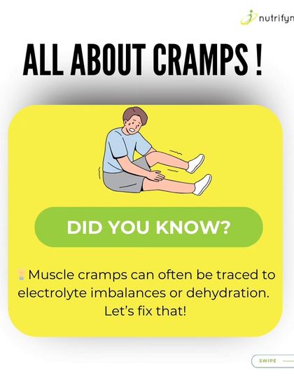 All about cramps. Did you know muscle cramps can often be traced back to electrolyte imbalances or dehydration? Let's fix that.
