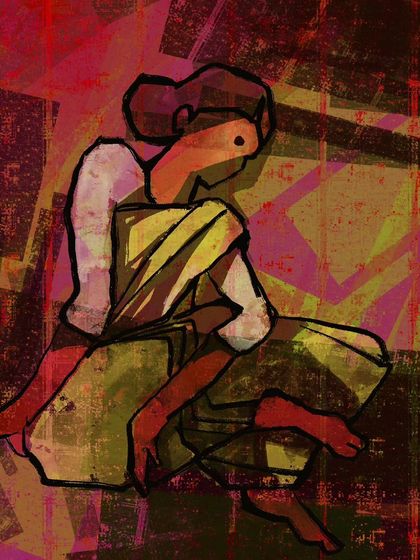 The final version of "Abstract 7." This abstract figurative piece is available as a high-resolution digital print for you to download and frame.