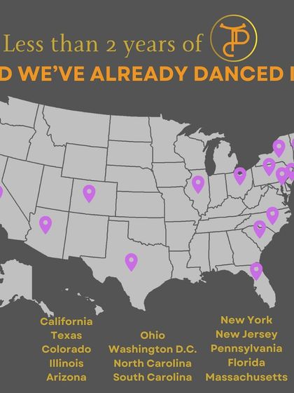 In less than two years, we've choreographed weddings all across the USA. This map shows just some of the places we've danced. Where to next?