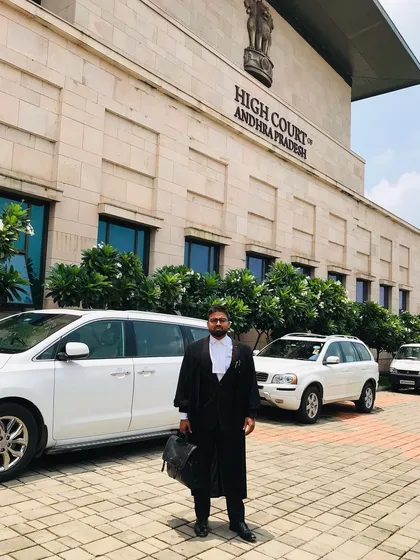 At the High Court of Andhra Pradesh. No matter what the case is about, a picture to remember the appearance always matters.