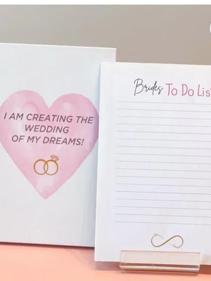 For the organized bride: a custom journal and to-do list to help her plan the wedding of her dreams.