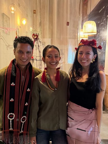 A group of guests dressed in beautiful traditional Naga attire, celebrating the Tuluni festival with us. It felt like a piece of home right here in Mumbai.