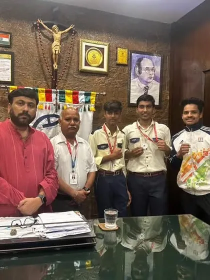 With my Delhi School State medalists in the office. Recognizing their achievements is a key part of their development.