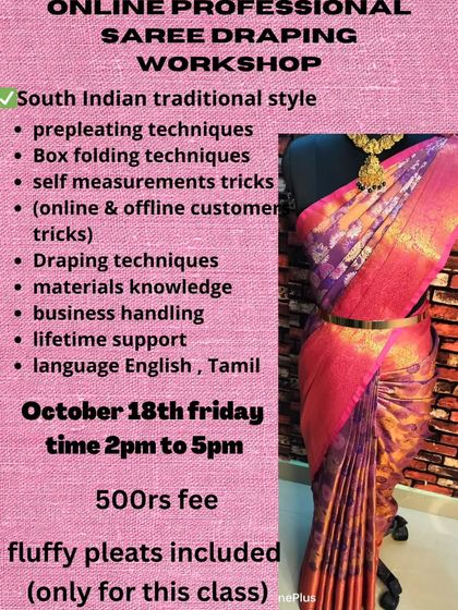 This flyer highlights lifetime support and fluffy pleats included as a bonus for the class.