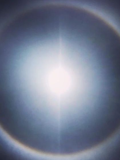 A rare and beautiful sun halo seen from the ashram. We love how Mother Nature often surprises us with these spectacular displays, connecting us to the vastness of the universe.