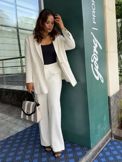 A sharp, professional look for a corporate launch with Godrej Properties. I adapt my style to match the brand's ethos, from power suits to glamorous gowns.