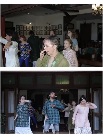 We love seeing the focus and fun during rehearsals, especially with our international clients who are learning Bollywood dance for the first time.