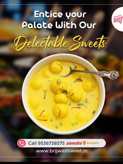 Entice your palate with my delectable sweets. This bowl of Angoori Rasmalai, small cheese balls in sweet, creamy milk, is a delightful treat.
