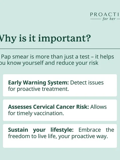 Why is it important? A Pap smear is an early warning system that assesses your cervical cancer risk and allows for timely action.