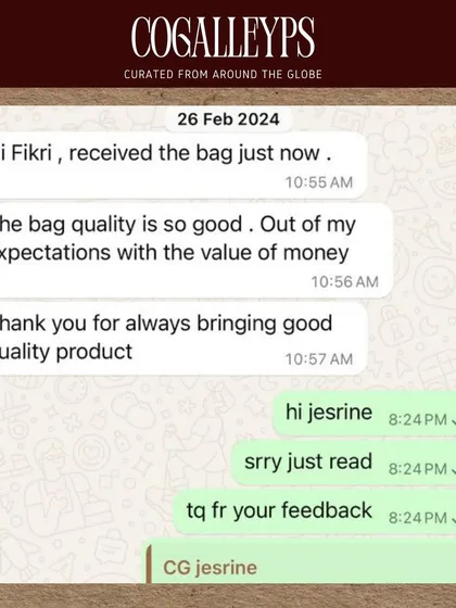 I love getting messages like this. It makes all the hunting for good quality items worth it when a customer is happy with the value and quality of her new bag.