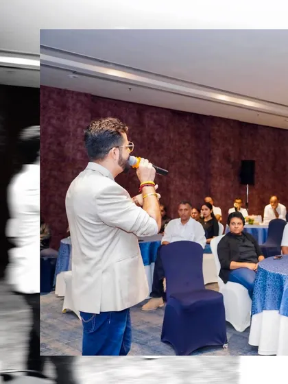 Addressing the audience at the Emirates NBD event. I adapt my style to fit both formal and informal segments.