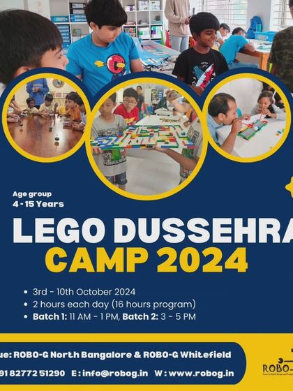 Celebrate the festive season with creativity at our LEGO Dussehra Camp. This flyer details the dates and batches for our special 16-hour program in October.