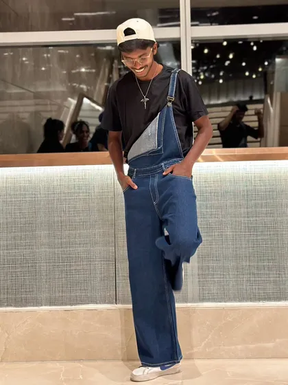 My look for the Sheraton Grand performance. We went with a clean, matching denim outfit for a professional and stylish appearance.