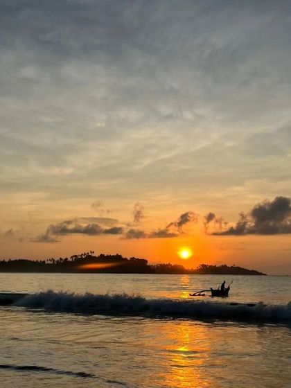 A quiet sunset over the water in Sri Lanka. These moments of peace and natural beauty are an essential part of the healing and rejuvenation process on our retreats.