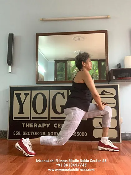 A low lunge stretch, perfect for runners and anyone who sits for long periods. I often include this in my warm-up sequences.