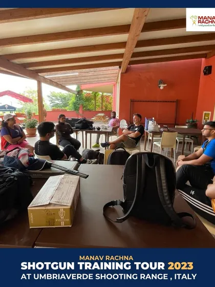 A team briefing during our Shotgun Training Tour at the Umbriaverde Shooting Range in Italy. These camps are designed to prepare our athletes for the National Championships and beyond.