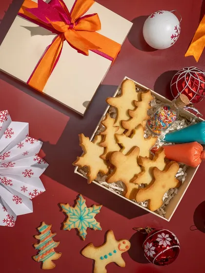 For anyone who wants to play chef, this is my DIY Christmas Cookie Kit. It comes with sugar cookies, colorful royal icing, and sprinkles for a fun family activity.