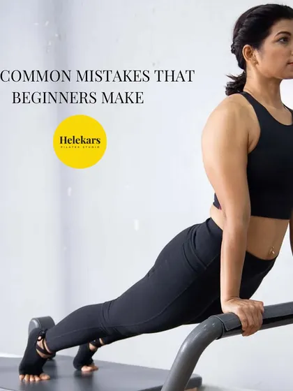 This image highlights a common mistake for beginners: arching the back. We teach you how to maintain a neutral spine on the reformer to protect yourself and engage your core properly.