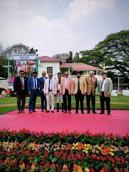 The winning connections of the P.V. Shetty Memorial Cup.