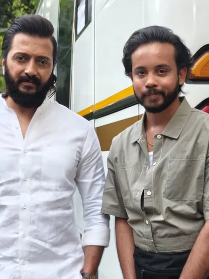 Sharing a frame with Riteish Deshmukh during the shoot for 'Raid 2'. It was a film we poured our hearts into, and the camaraderie on set was amazing.