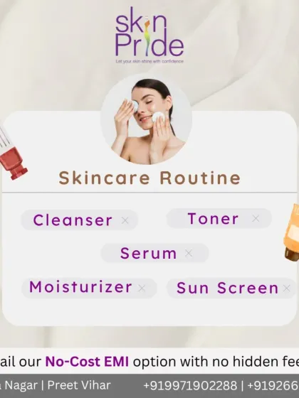A consistent skincare routine is the key to a real glow-up. Cleanse, tone, serum, moisturize, and protect with sunscreen every day.