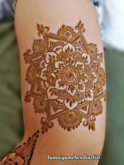A beautiful mandala art piece, perfect for an arm or shoulder.