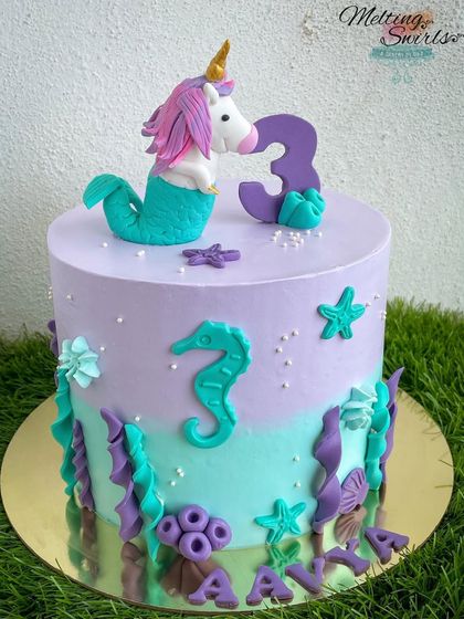 When you can't decide between a mermaid and a unicorn, why not have both? This "Mermicorn" cake was a fun and creative challenge, combining two magical themes into one unique design.