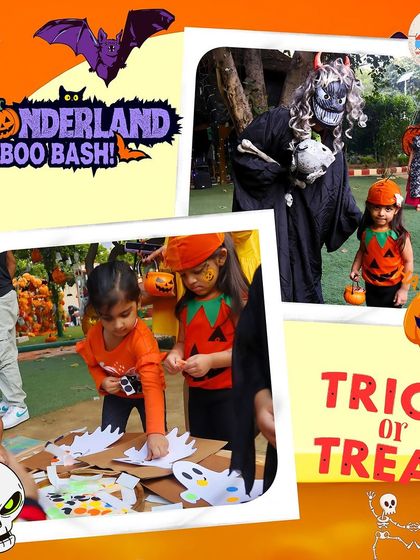 Little ghouls and goblins get creative at our Halloween craft station. They make their own spooky ghosts and decorate pumpkins, adding a personal touch to the festivities.