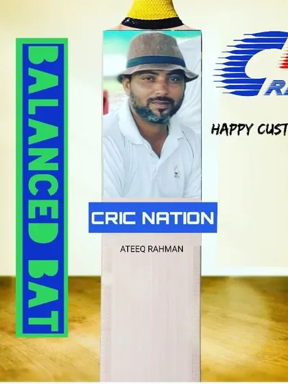 We received great feedback from Ateeq Rahman about his balanced CN CRIC bat. A happy customer is our biggest reward.