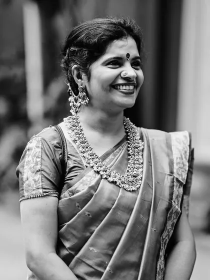 A candid black and white photo. A reminder to always find a reason to smile.