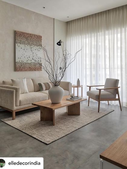 This shot from our Elle Decor feature captures the serene living space of the Zen House, designed as a relaxing refuge with an earthy palette and minimal elegance.